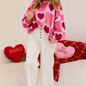 Pink Heart Sweater